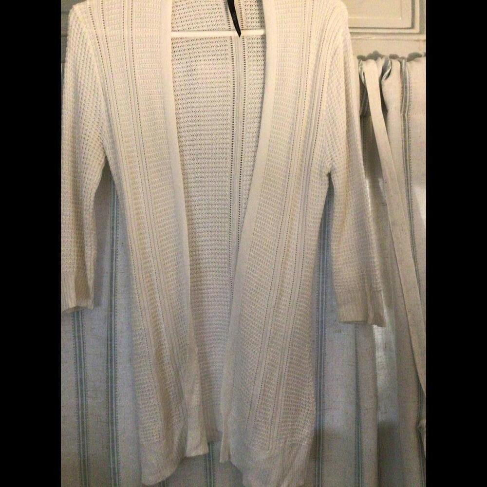 Skyes the Limit Open Knit White Cardigan Size Small